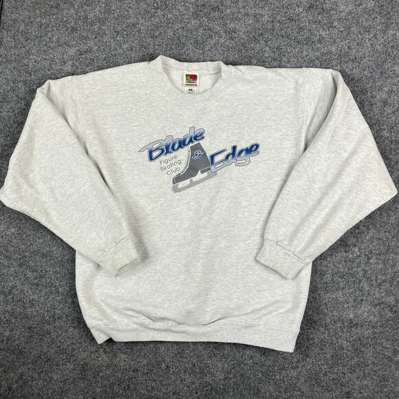 Fruit of the Loom Sweatshirt Mens Size L Gray Blade & Edge Skating Crewneck - Picture 2 of 7